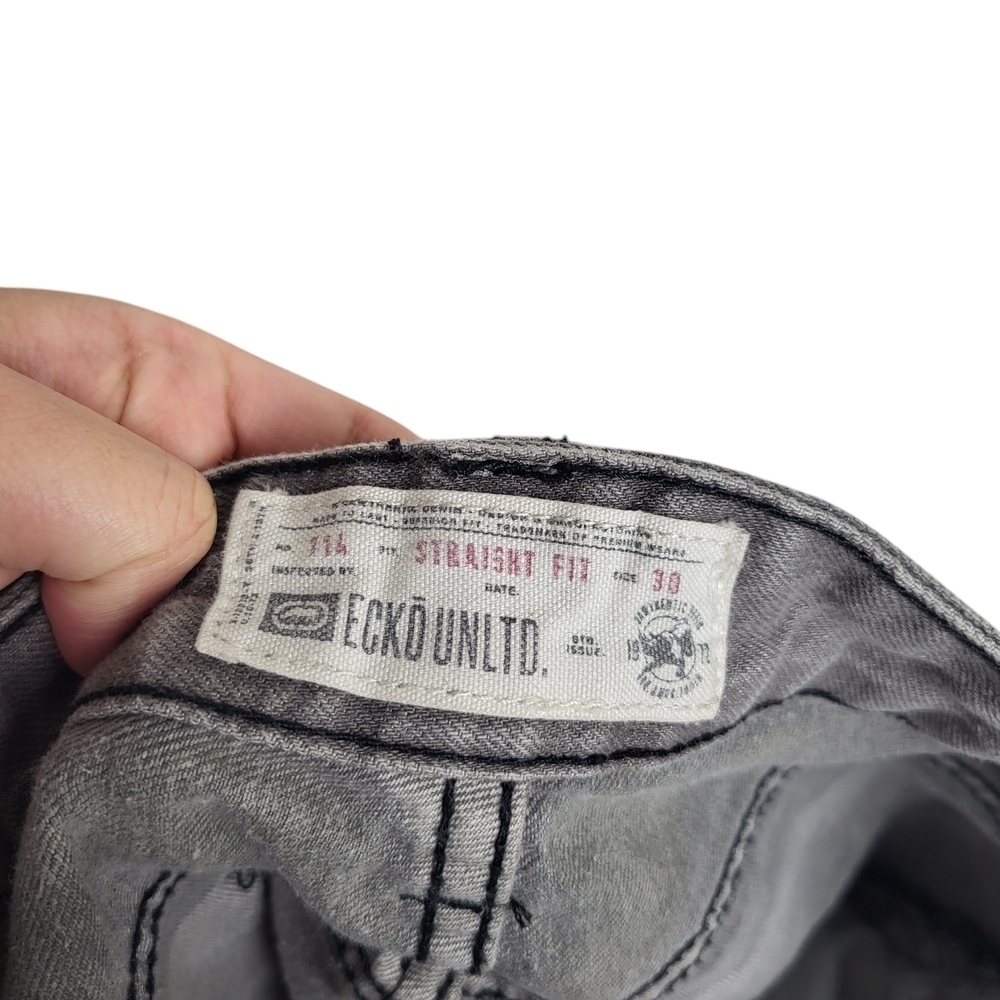 Vintage Ecko Unltd. Straight Fit Broken In 80s Stonewash Grey Men's Size 30 - Picture 5 of 7